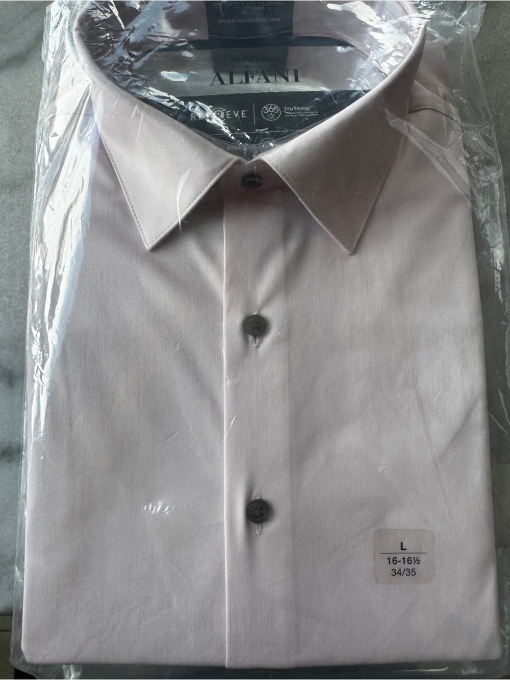 Alfani Men’s Pale Pink Dress Shirt - Point Collar